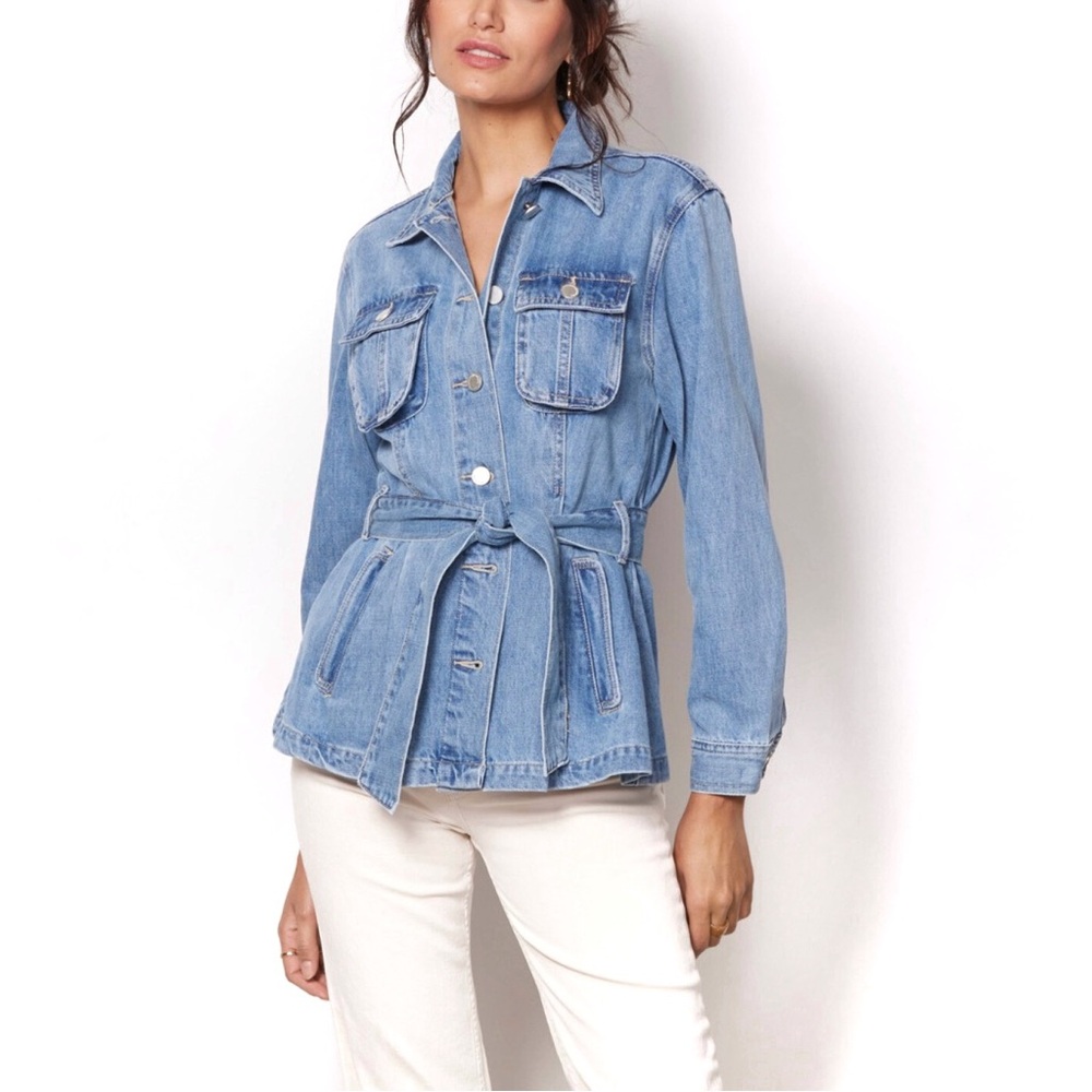 BLANKNYC Denim Left on Read Jacket Blue Jean Tie Waist Fall Medium